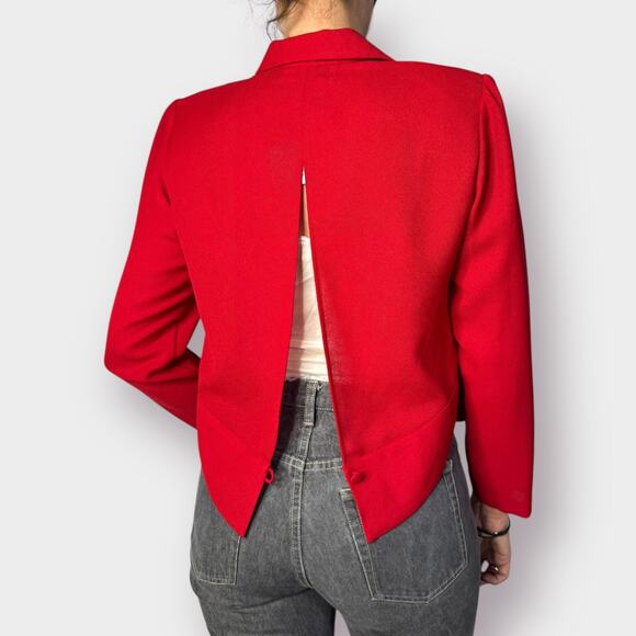 90s Karin Stevens Petites Red Jacket Top Size M - Picture 4 of 8